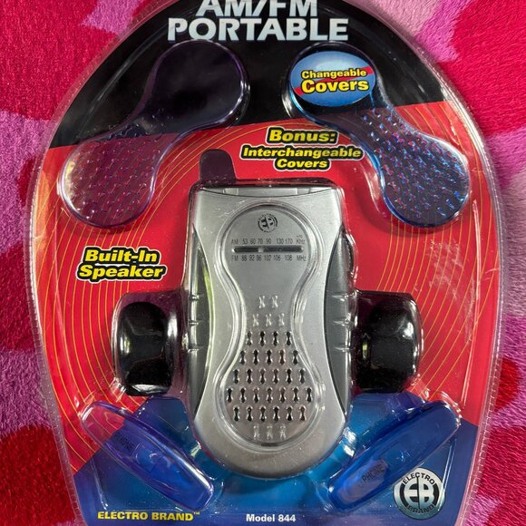 Electro Brand AM/FM Portable Radio Model 844 Speaker Headphones New Old Stock - Picture 1 of 2